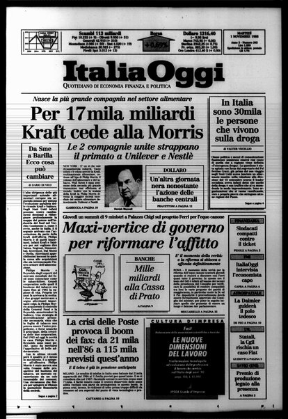 Italia oggi : quotidiano di economia finanza e politica